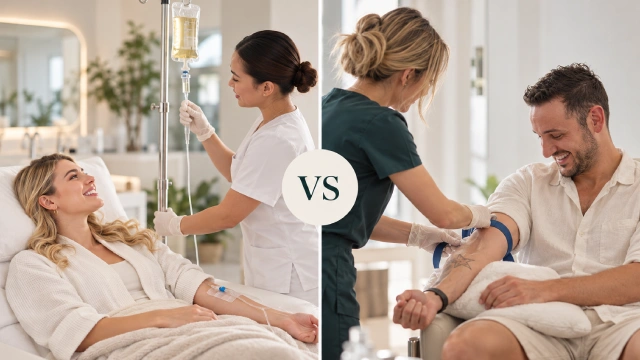 in-clinic vs. mobile IV drip